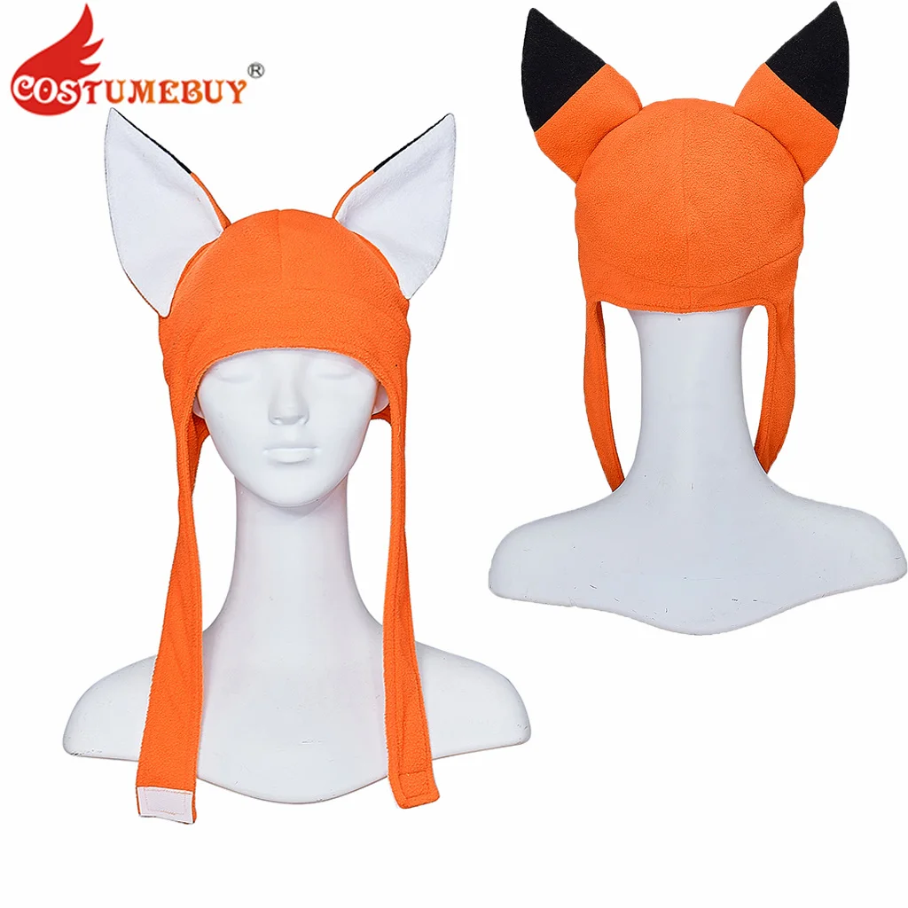 Animal Fox Hat with Ears Fleece Hat Earflap Orange Cap Casual Warm Furry Hat Cosplay Headwear Accessories for Kids Adults
