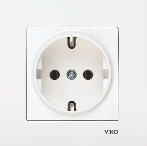 

Розетка с заземлением Viko Karre для ЕС, 220 В, белая