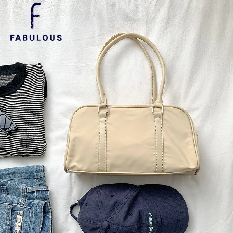 

Women's Nylon Light Weight Handbag Pure Big Capacity Shopping Travel Female Bags 2022 Trend New Design Clutches Bags Bolsas