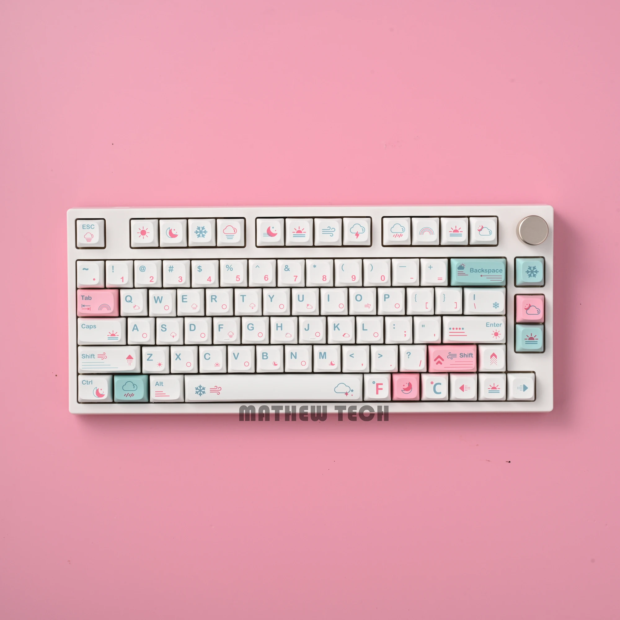 Механическая клавиатура MATHEW TECH MK80 75% с металлической ручкой беспроводная тремя