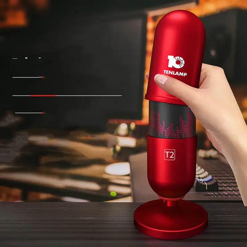 Red Microphone Sound Card Set Professional Live Recording