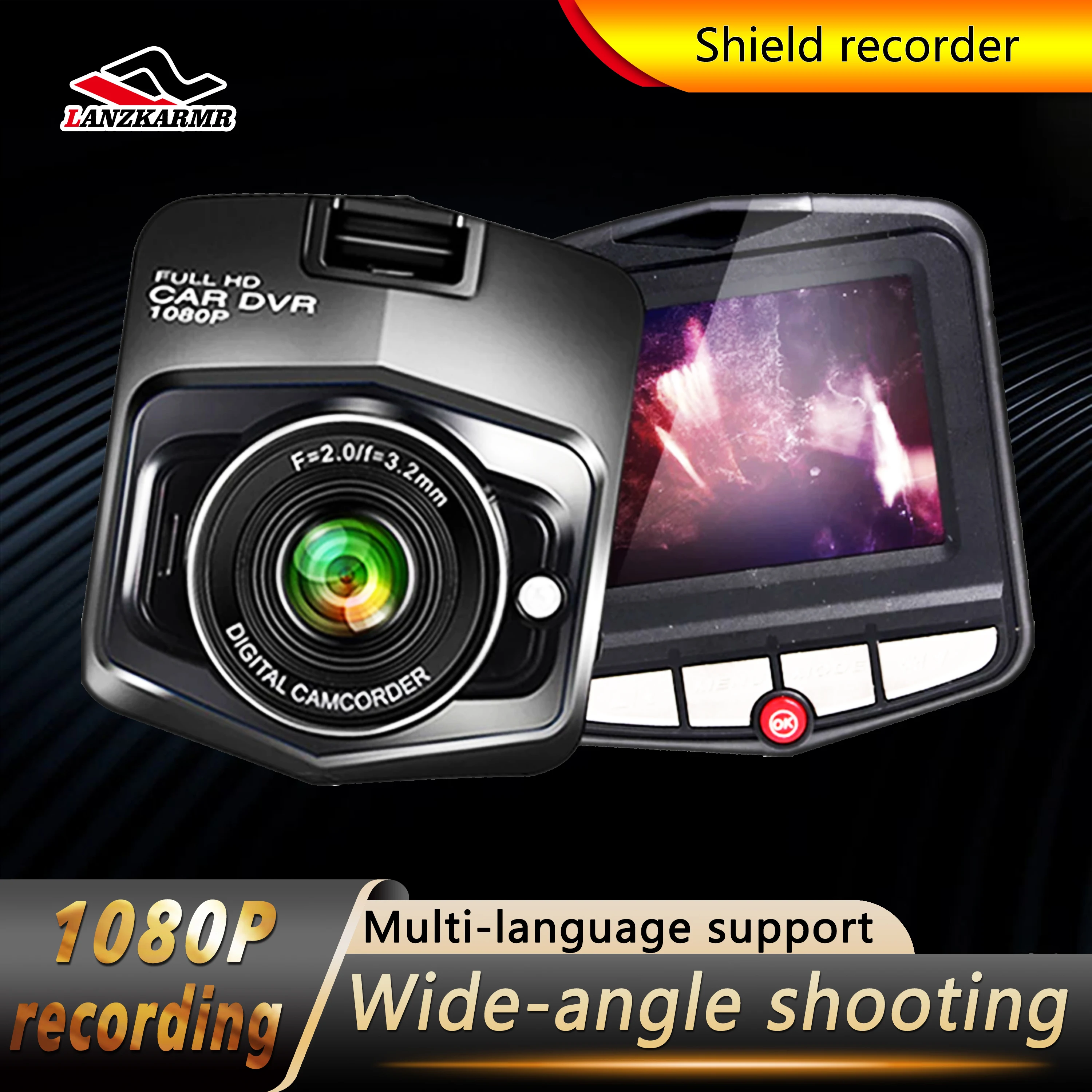 

Dashcam Car DVR HD 1080P Camera Mini Portable Driving Recorder 2.4 Inch Night Vision 170° Light Angle Gravity Sensor Dash Cam