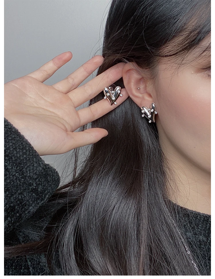 

So.fine Jewelry Hot sale S925 Sterling Silver 2022 new fashion couple light luxury peach heart Pearl Earrings for woman