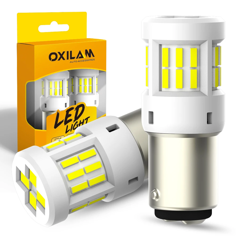 

OXILAM 2 шт. BAY15D 1157 Светодиодная лампа 6000K белая Автомобильная P21/5 Вт Светодиодная лампа задсветильник хода стоп-сигнал для Kia Sportage Cerato Ford Focus
