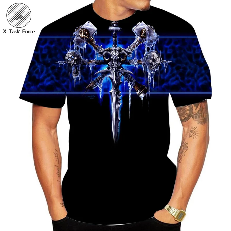 

Hot summer new men's T-shirt World of Warcraft 3D printed men's casual breathable super Plus-size O collar shirt