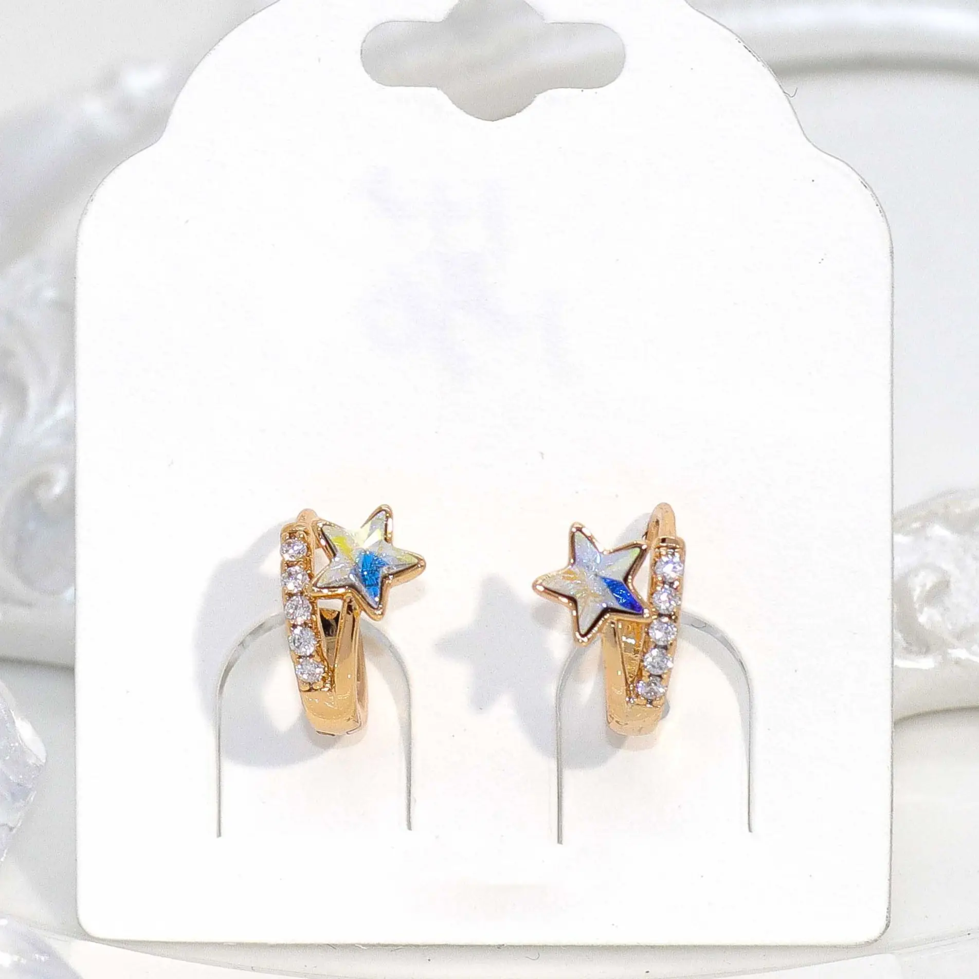

Charmoment Jewelry Gold Color Classic Korean Cute Star Earrings Circle Ear Stud Temperament Simple Gift For Women Girl