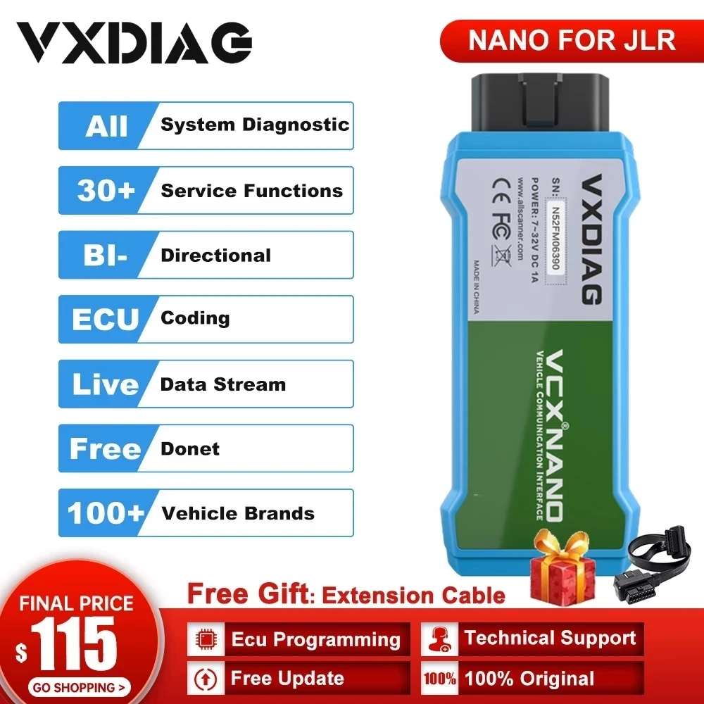 

VXDIAG VCX NANO For JLR SDD V160.01 OBD2 Diagnostic Tools For PATHFIN Automotivo Full System Scanner ECU Programming Fre Update