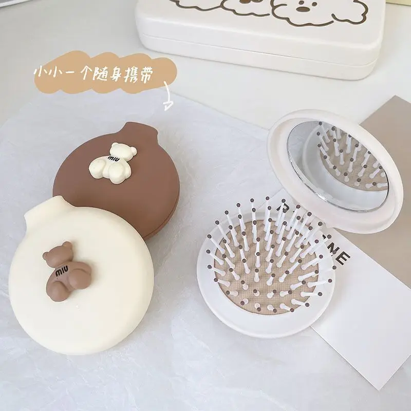 Милая Мини - Расческа Складное Зеркало Круглый Массаж Подушка Гребень Массажный