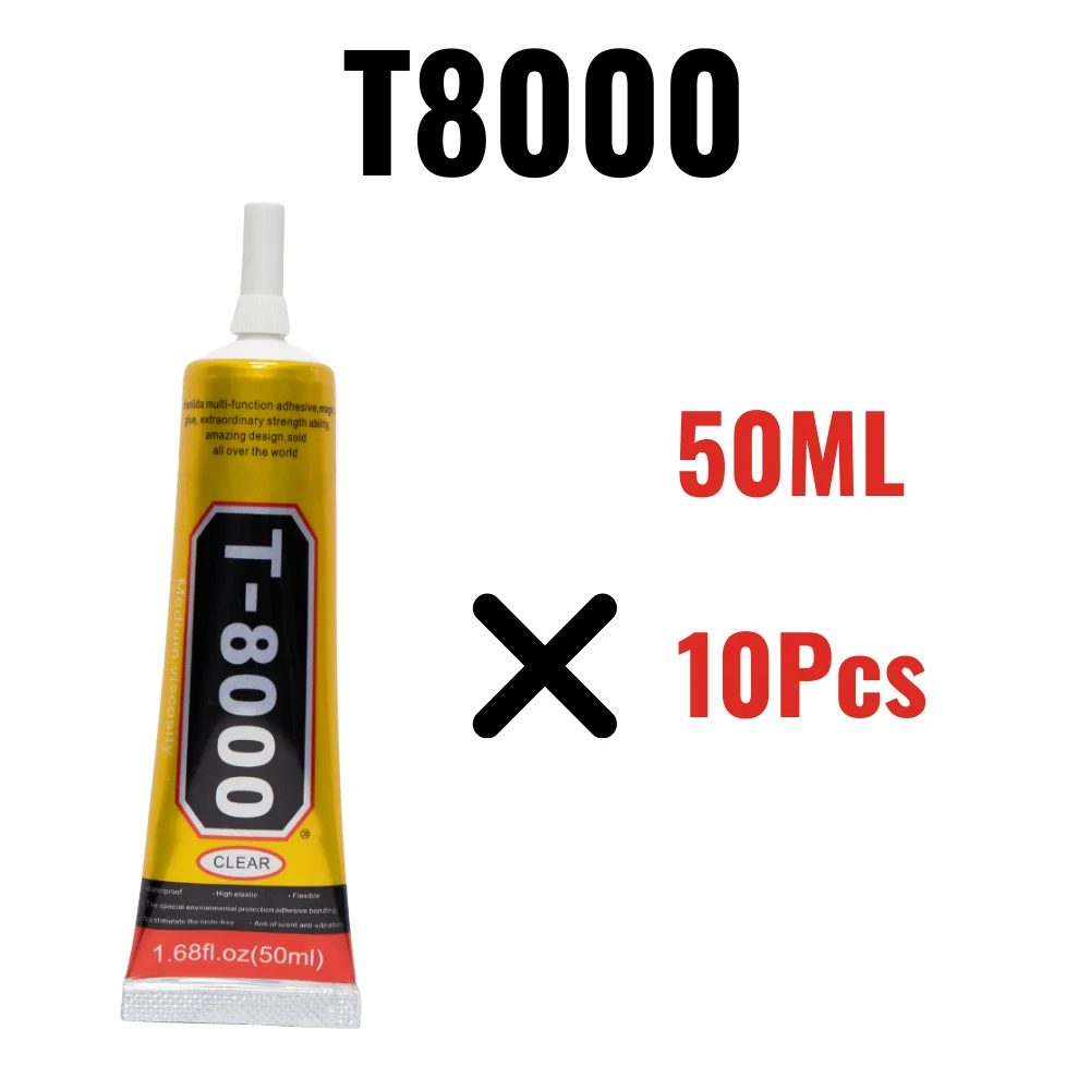 

T8000 50ML 10 PCs Pack Clear Contact Adhesive MultiPurpose Industrial Phone Screen Bonding Glass Repair Glue T-8000