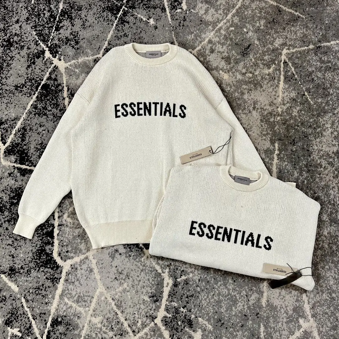 свитер ESSENTIALS трикотажный джемпер для пар с круглыми воротничками и узорами