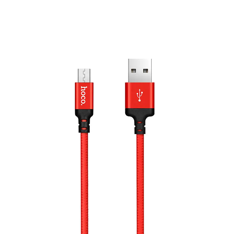 Фото Кабель USB 2.0 hoco X14, AM/microBM, красно-черный, 1м (6957531062851) №1
