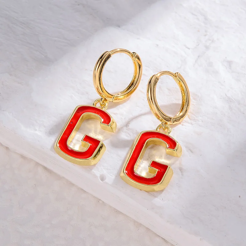 

2022 Trend Female collares Women's Letter Pendant Earrings luxury earrings for women gold Hoop earrings jewelry Gifts