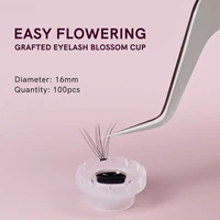 tpok 100pcs disposable eyelashes blossom cup eyelashes glue holder plastic stand quick flowering for eyelashes extension