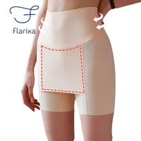 flarixa ice silk high waist women waist trainer boxer double layer shorts under the skirt safety pantstummy womens shapewear