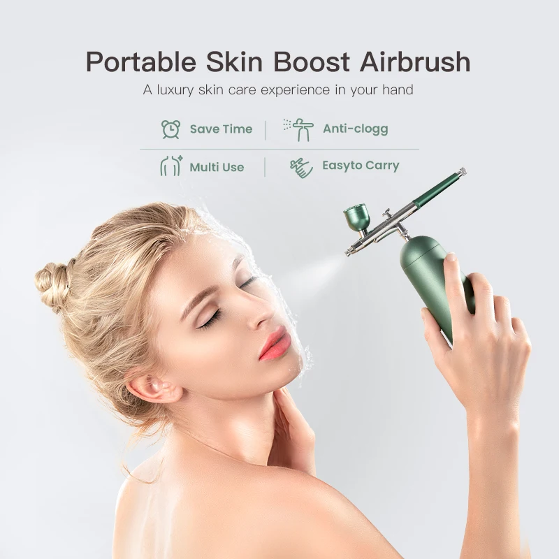 

Makeup Airbrush 130Kpa High Pressure Mist Sprayer Skin Moisturizing Essence Absorption 7+20ml Capacity Portable USB Charge