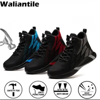 waliantile safety boots shoes for men all season breathable work shoes anti smashing indestructible safety working boots male