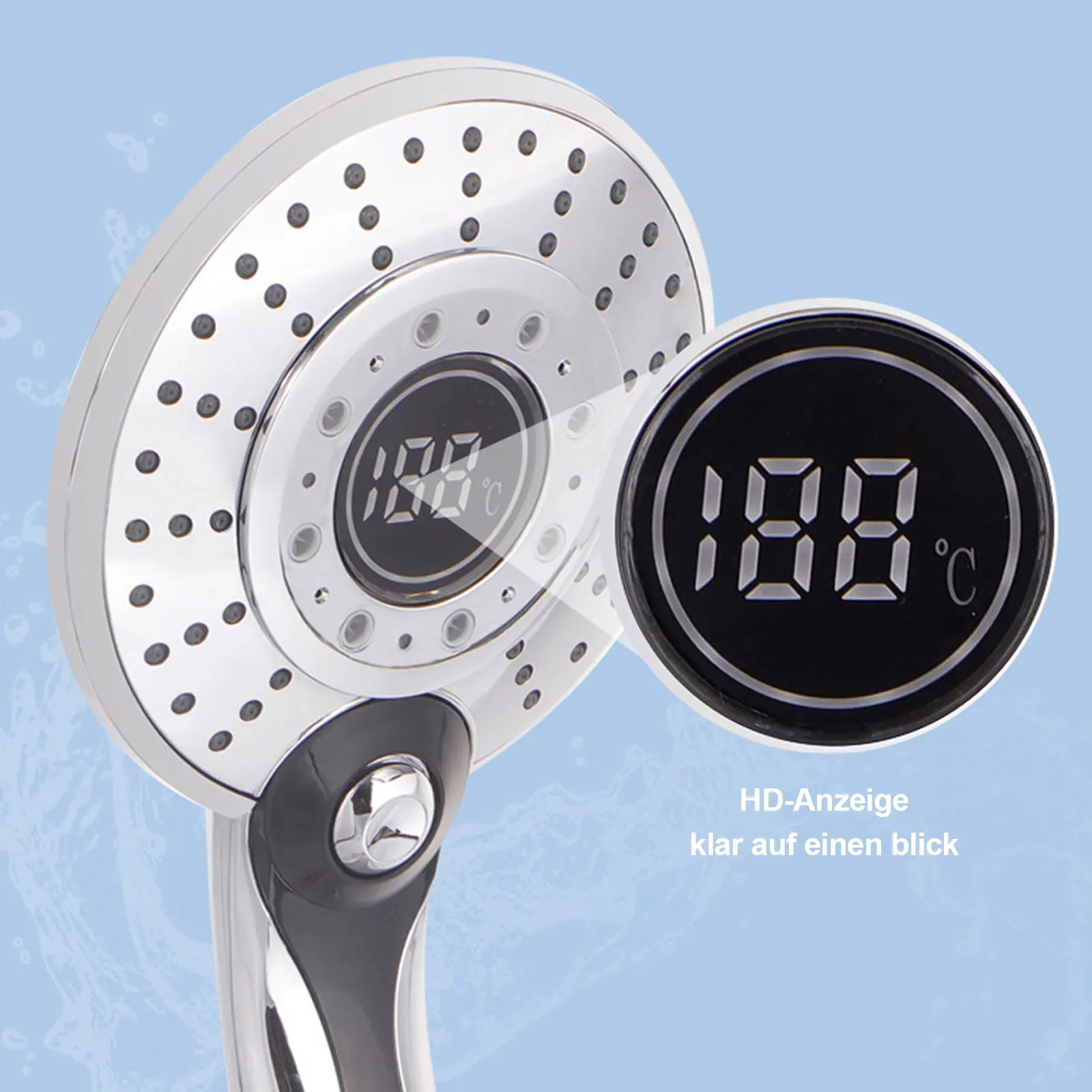 Светодиодная насадка для душа с 3-цветовой сменой цвета и регулировкой