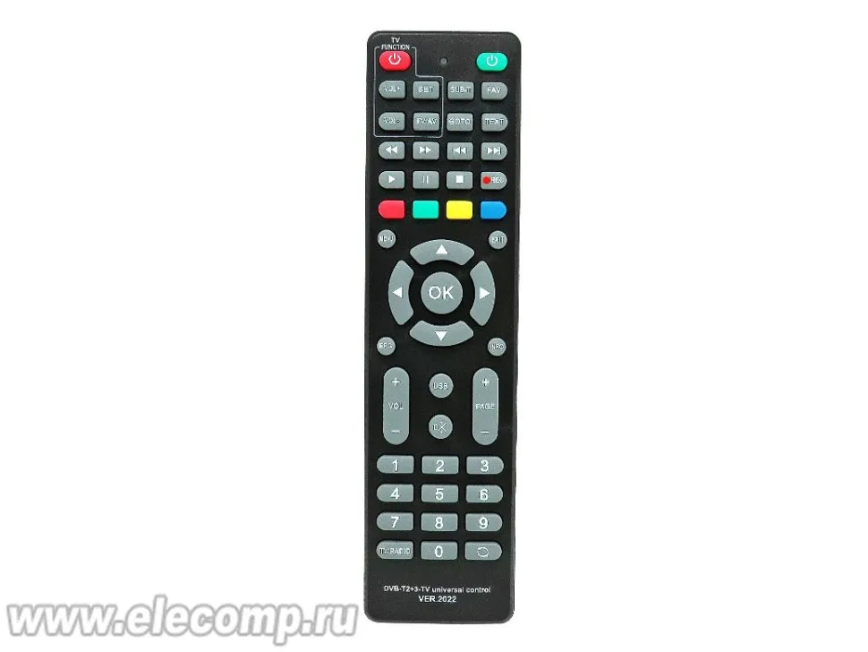 Пульт универсальный для ресивера DVB-T2+3-TV VER.2022 Huayu