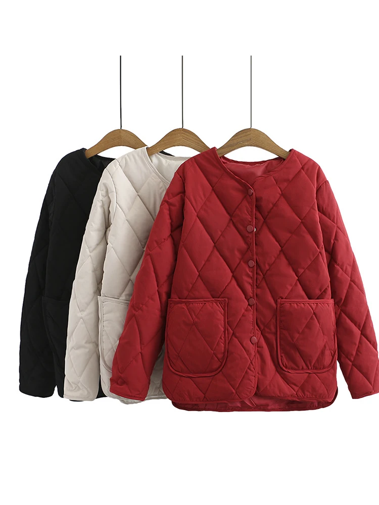 Plus Size Women'S Autumn Winter Coats Slim Fashion Long Sleeve Casual Single Breasted Jacket Loose Female Clothing Parka 2022