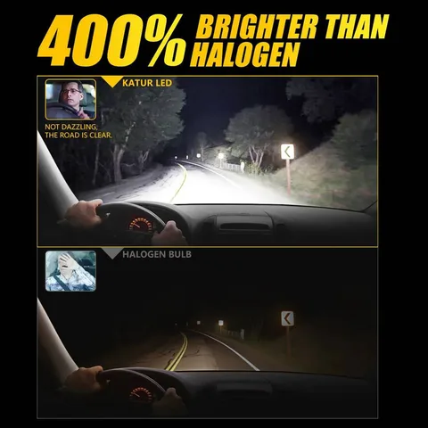 Katur 2 Шт. 20000LM H1 LED Лампы Без ОшибОк Автомобильные Противотуманные Фары Вентилятора Беспроводные 12V 110W