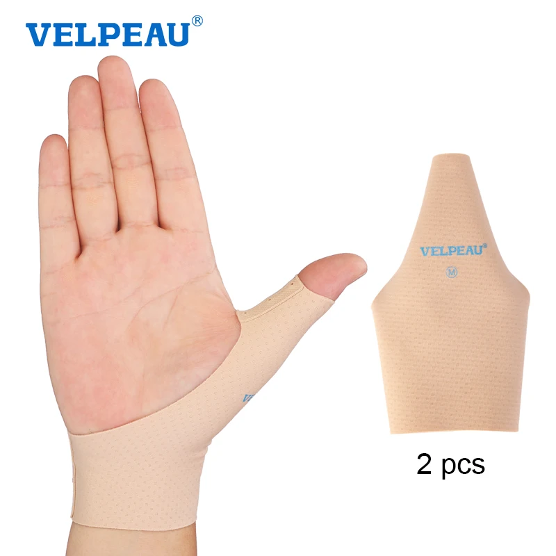 VELPEAU Elastic Thumb Sleeve Oil Resistant Relieve Mild Arthritis Pain or Tenosynovitis Thumb Cover Skin-Friendly And Waterproof