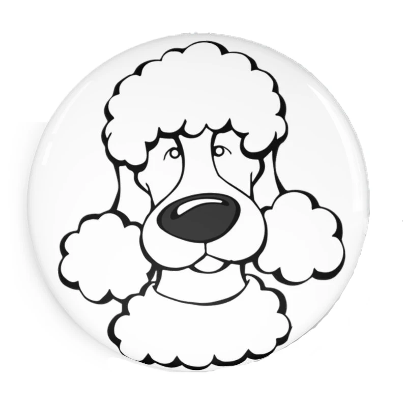 

Пудель булавки кнопки Pinback животные влюбленные подарки около 58 мм