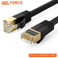 cat8 ethernet cable fftp 40gbps super speed rj45 network cable gold plated connector for router modem cat876 flat lan cable