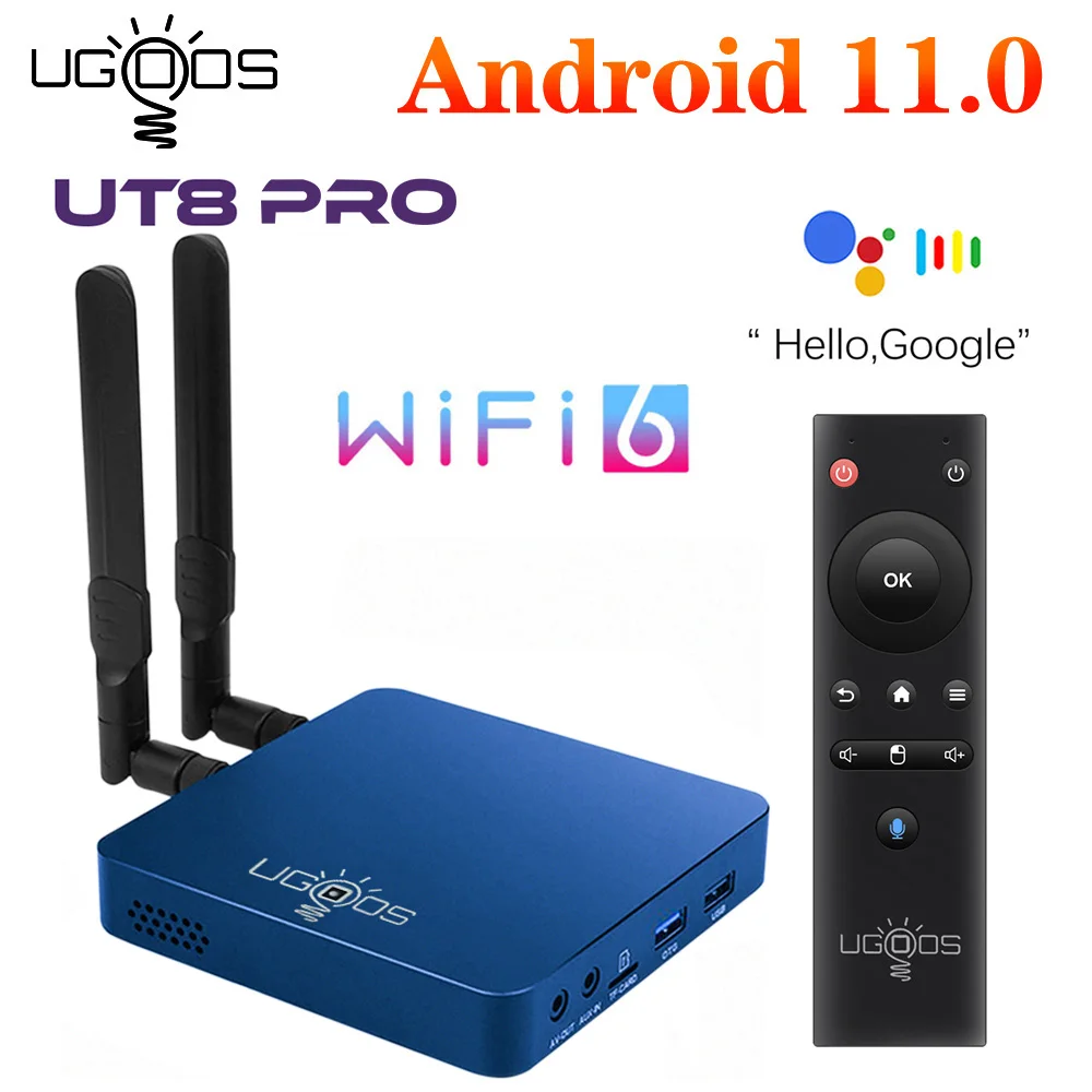 

ТВ-приставка UGOOS UT8 PRO RK3568 LPDDR4, 8 + 64 ГБ, Android 11, 4 + 32 ГБ, 1000 м, 4K