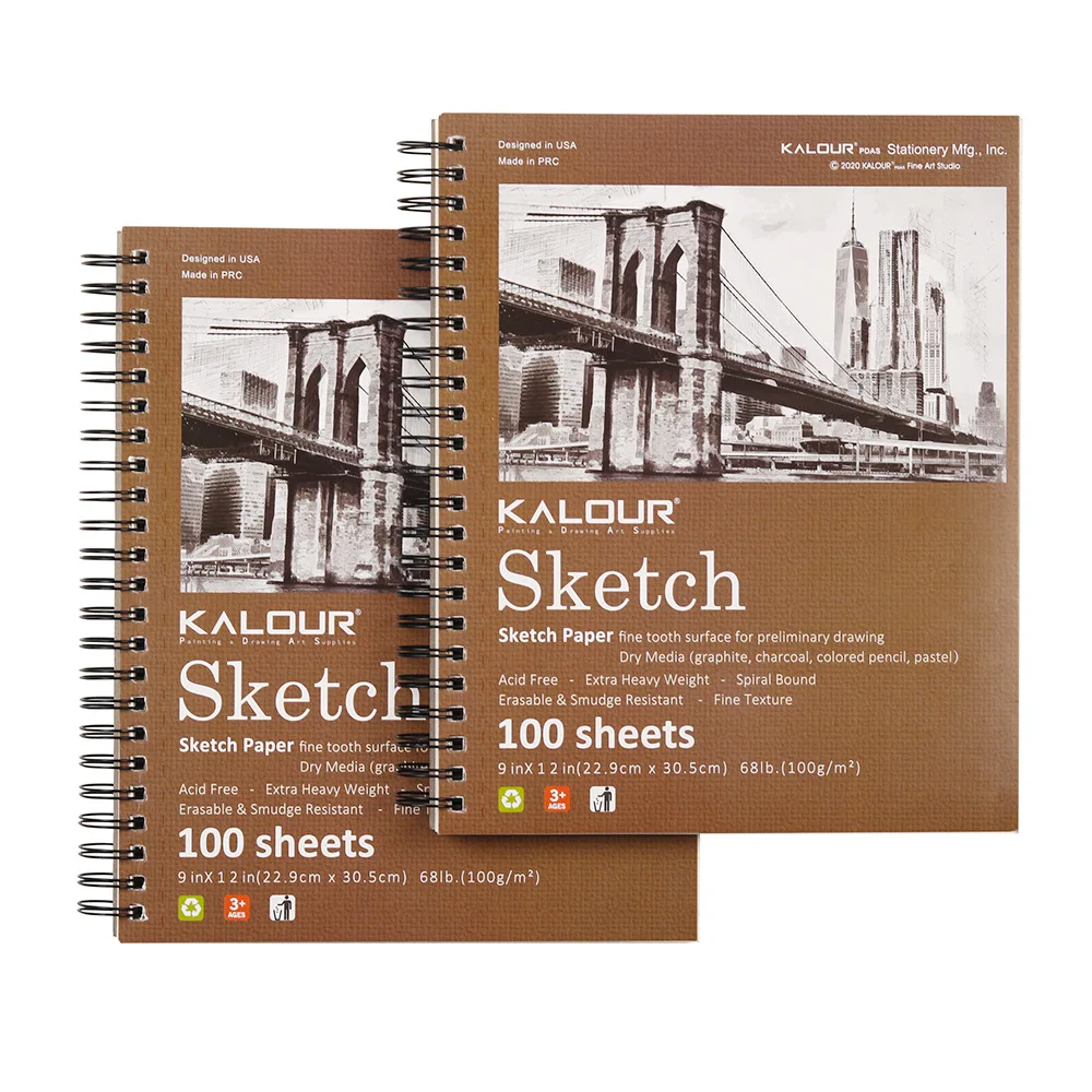 KALOUR New 2 books 9 * 12inch100 pages sketchbook professional art painting sketch