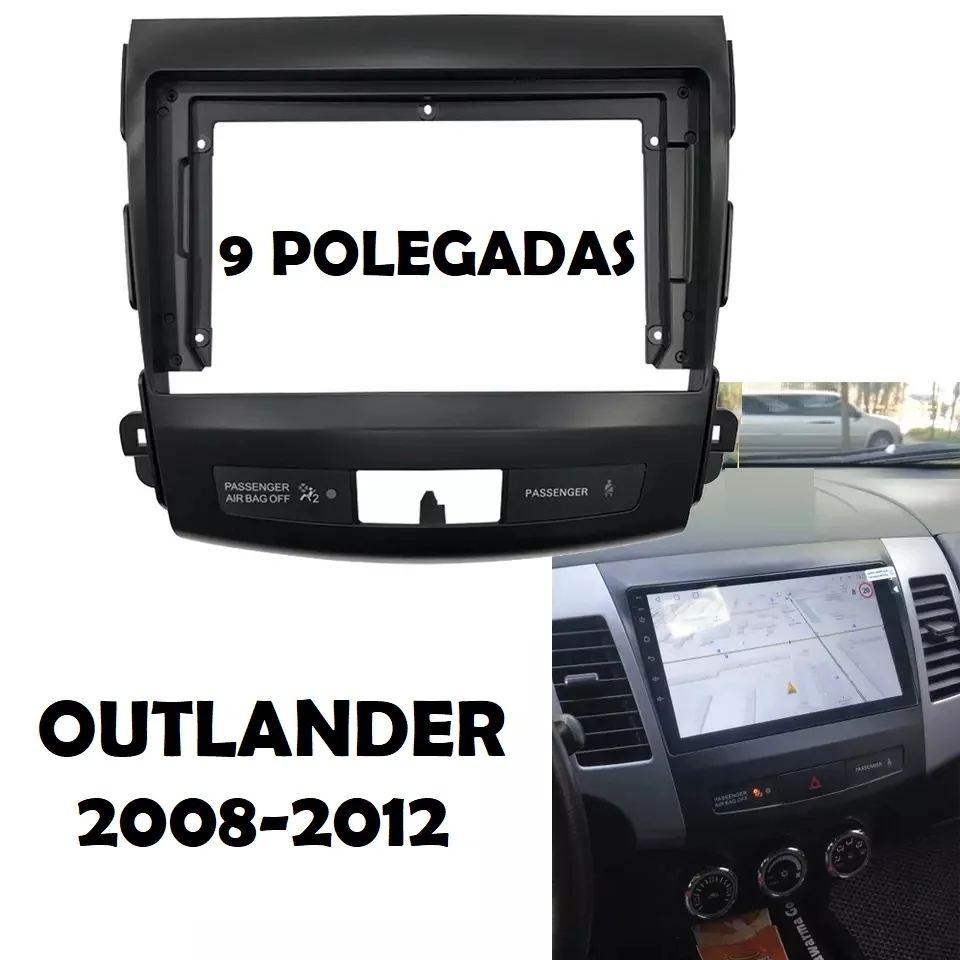 Фото 9-дюймовая рамка/панель MIT OUTLANDER 2008-2012 и соединительные кабели для установки мультимедийного центра NAVPRO CASKA №3