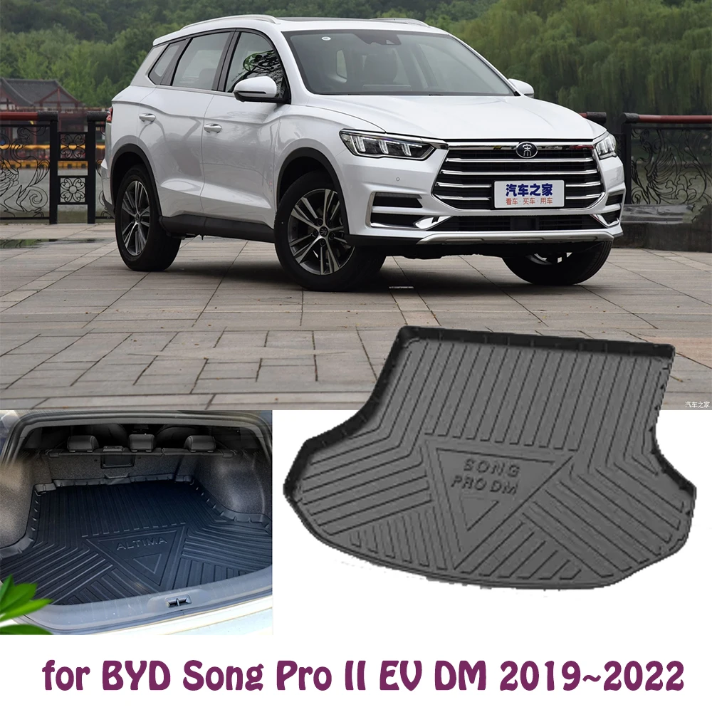 Фото Резиновый ковер для багажника BYD Song Pro II EV DM 2019 ~ 2022, 2020 2021 напольный коврик для багажника, защитные аксессуары для багажа №1