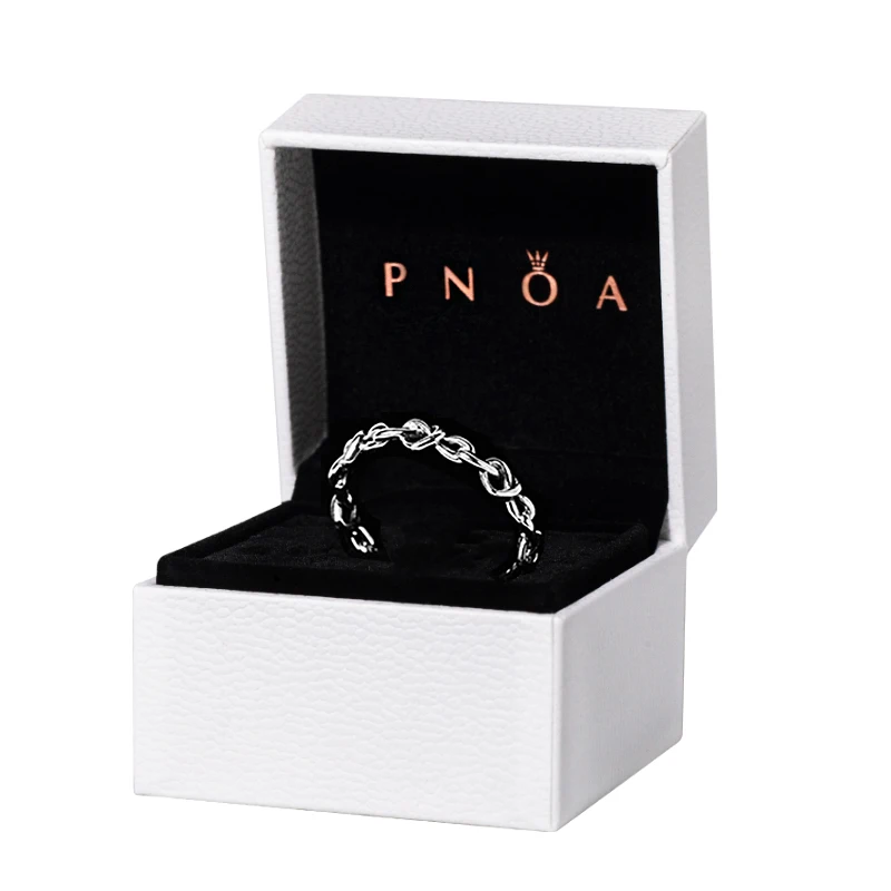 

100% 925 Silver High Quality Original Logo 1:1 Knotted Hearts Ring Women Jewelry Gift Making European Popular DIY Pandora Rings