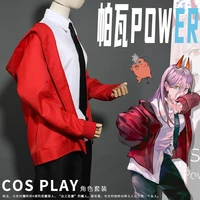 anime universe anime chainsaw man power cosplay costume blood devil red jacket shirt with headwear full set power cosplay wig
