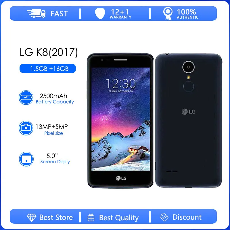 

LG M200 Refurbished-Original Unlocked LG LG K8 (2017) LG M200 5.0 Inches 1.5GB RAM 16GB ROM 13MP Camera LTE Cellphone