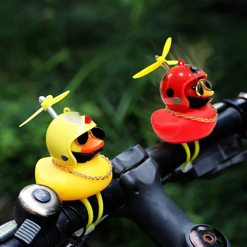 

1Pcs Bicycle Small Yellow Helmet Duck Bike Duck Bicycle Bell Airscrew Ducky Bike Wind Motorcycle Riding Cycling Accessories