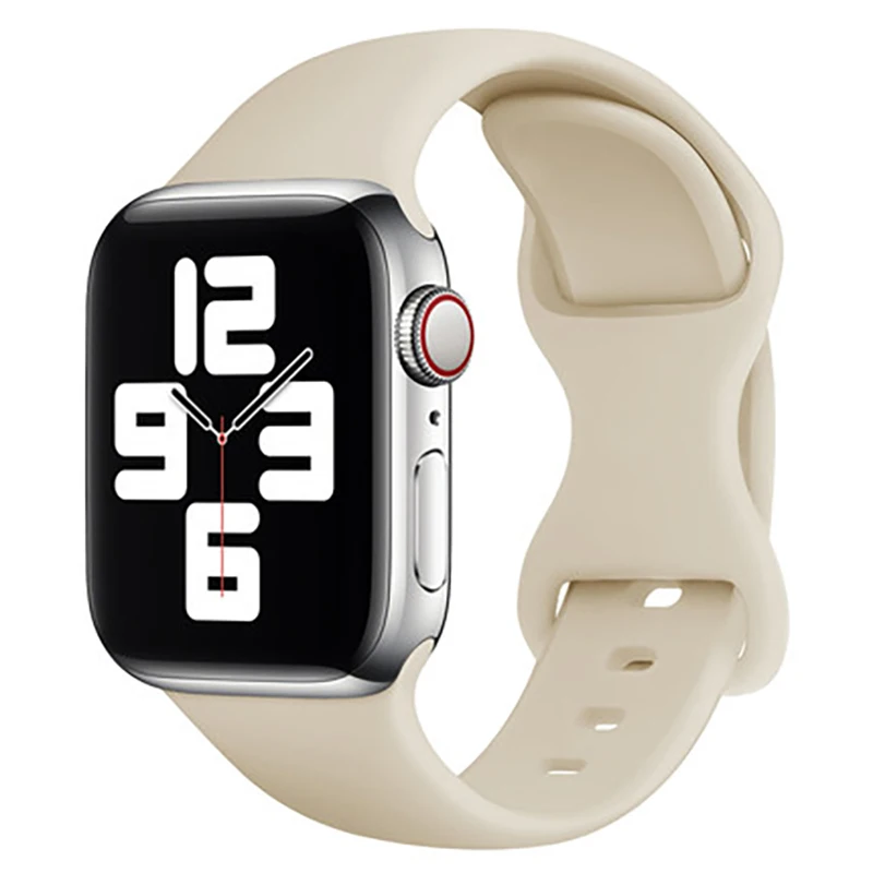 

Ремешок силиконовый для Apple Watch, спортивный браслет для наручных часов iwatch Series 3 4 5 6 Se 7, 41 мм 45 мм 40 мм 44 мм 38 мм 42 мм