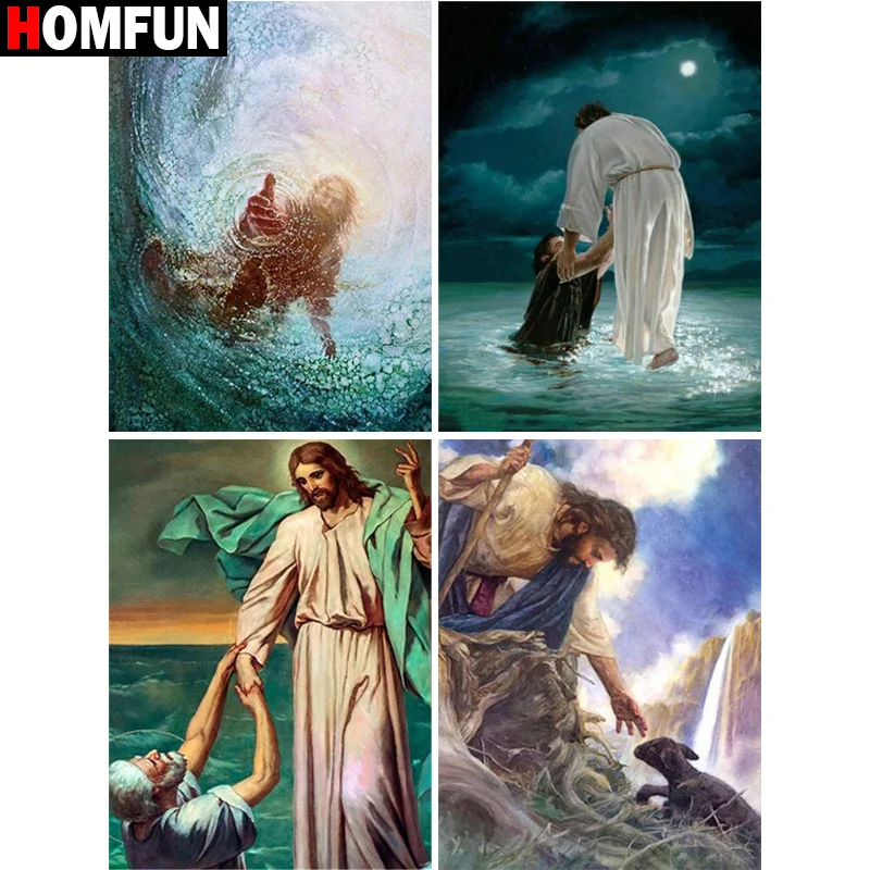 

Алмазная картина HOMFUN «религия», вышивка крестиком, фото на заказ, квадратная круглая вышивка, домашний декор