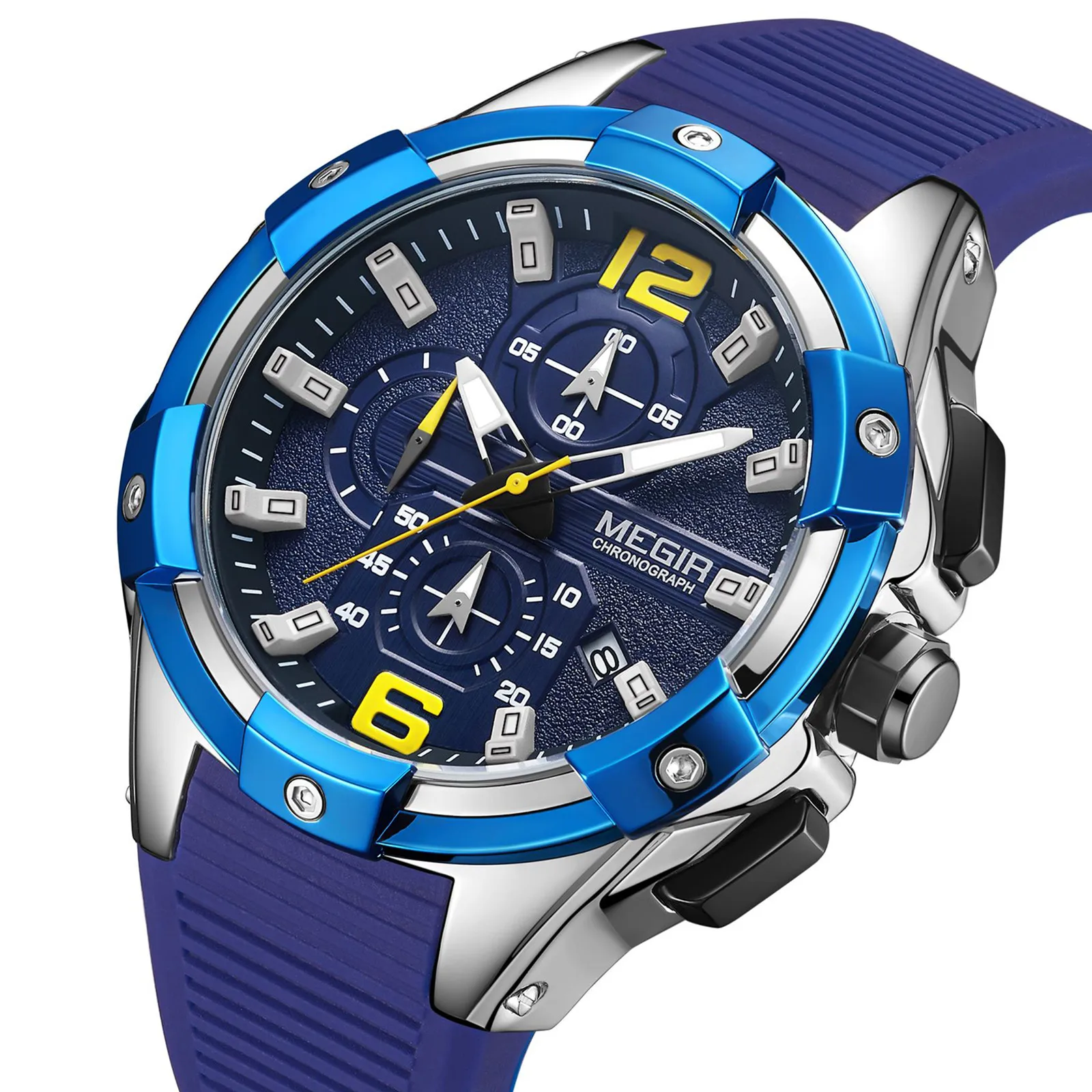 MEGIR мужские оригинальные роскошные спортивные часы с хронографом в стиле