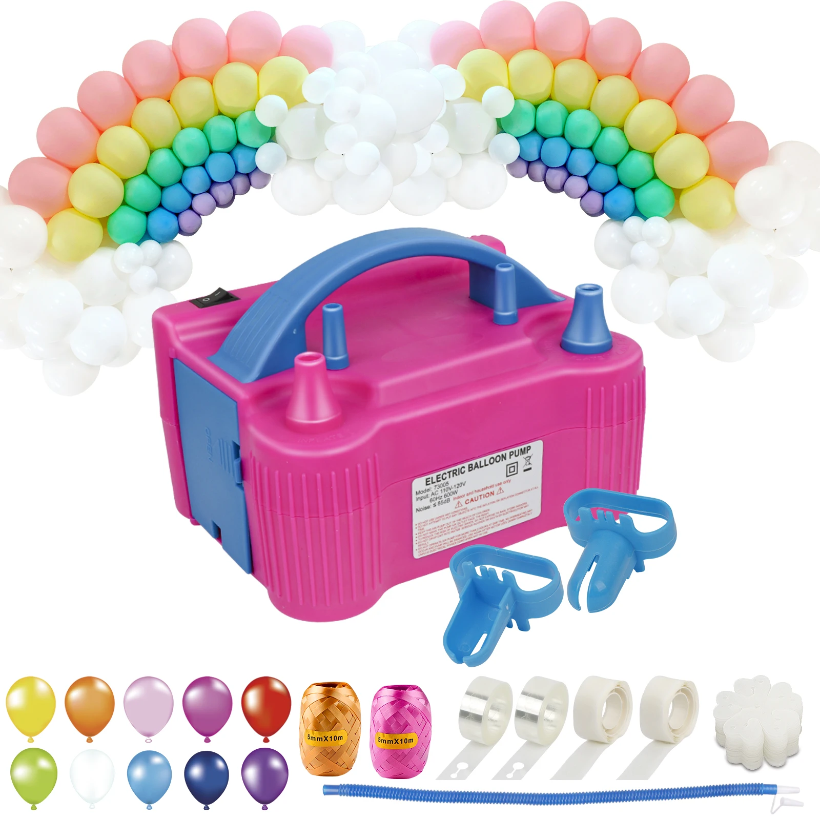 

Ourwarm Balloon Air Pump Electric High Power Two Nozzle Air Blower Balloon Portable Inflatable For Party Birthday Wedding Decor