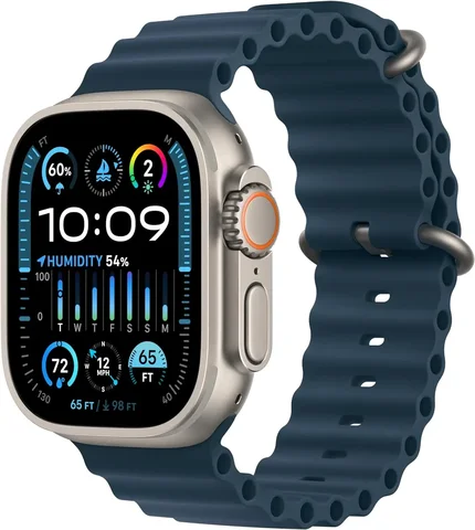 Умные часы Apple Watch Ultra 2 [GPS + сотовая связь 49 мм] с прочным титановым корпусом и ремешком Blue Ocean Band One Size. Фитнес-трекер