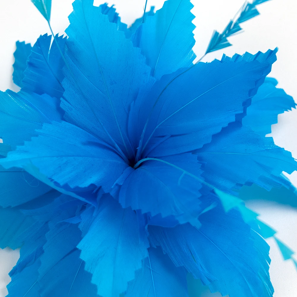 Красивая шляпа-чародей синие перья цветок брошь для волос заколки девочек сделай