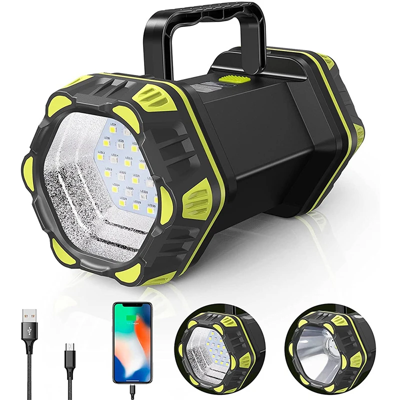 

10000Lm Rechargeable Camping Flashlight Portable Searchlight High Power LED Double Head USB Charging Mountaineering Emergency