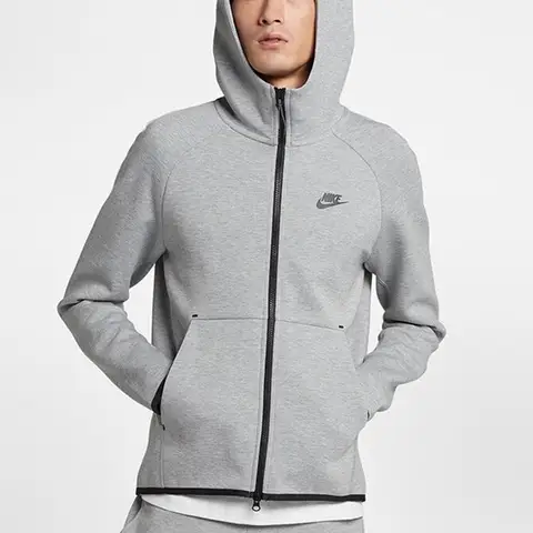 Nike tech fleece zip through hoodie in grey shop