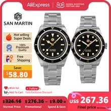 San Martin New 38mm Vintage 6200 PT5000 SW200 Men Diver Watch Upgrade Retro Luxury Watches Sapphire Automatic Mechanical 20Bar