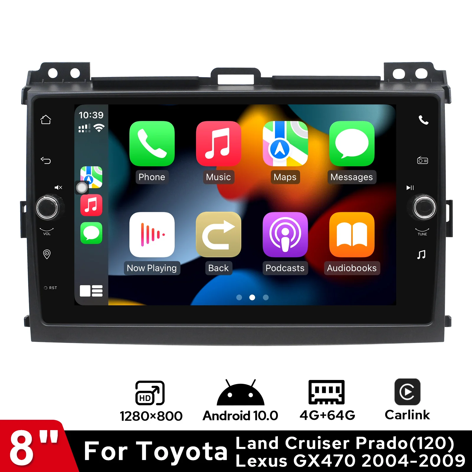 

JOYING 8” Android10.0Car Radio Car Stereo Wireless Android Auto Carplay For TOYOTA Land Cruiser Prado(120)Lexus GX470 2004-2009