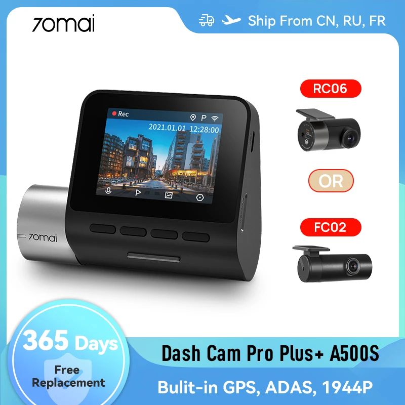 70mai A500S Dash Cam Pro Plus+ 1944P Car Dash Camera GPS ADAS Dual Vision Auto Recording Car DVR 24H Surveilance Video Recorder