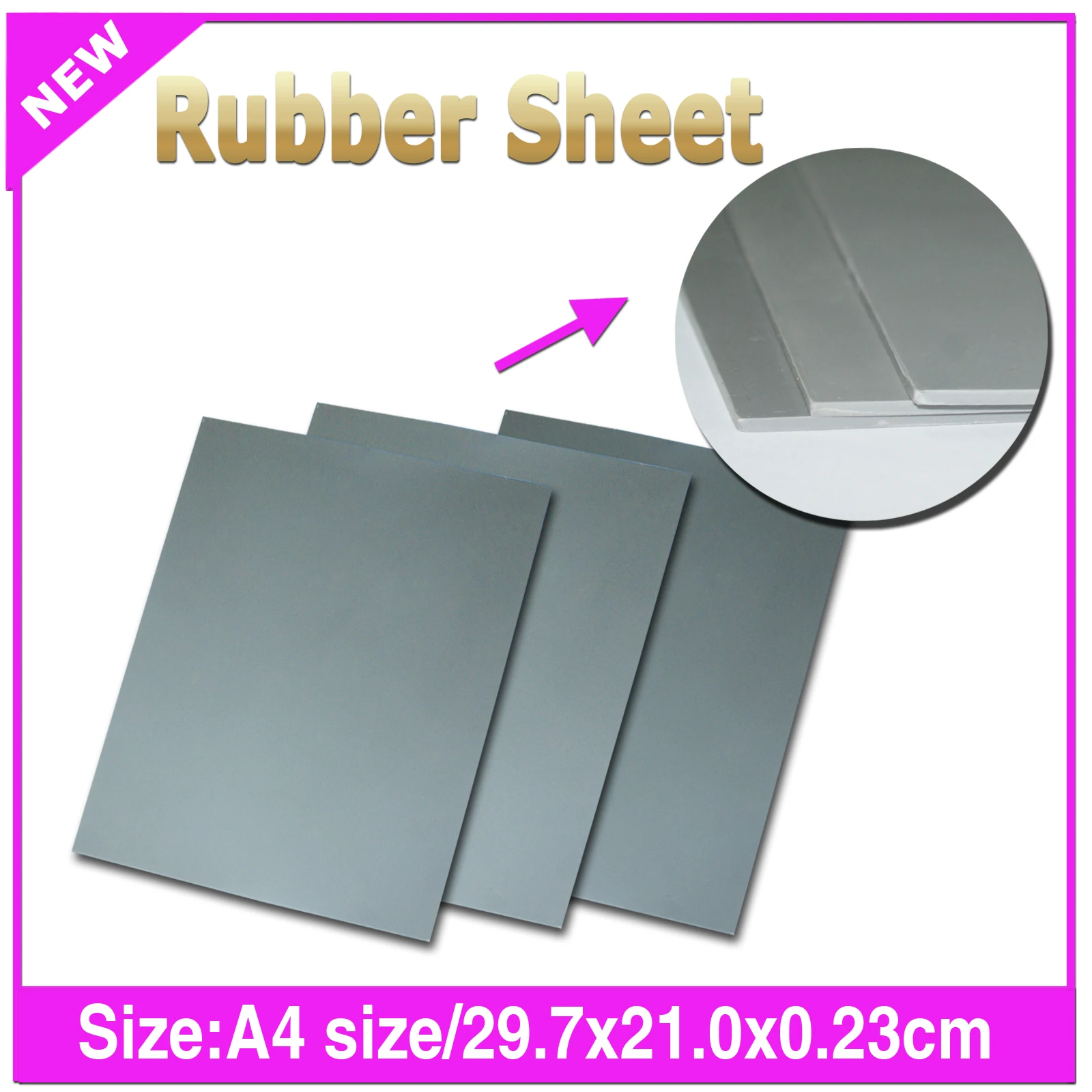 

STAMP RUBBER SHEET GREY FOR LASER ENGRAVING/CUTTING MACHINE A4 2.3 MM 15pcs
