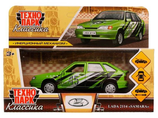 328310 Машина металл LADA -2114 &quotSAMARA&quot СПОРТ 12 см двер баг ин зеленый кор. Технопарк |