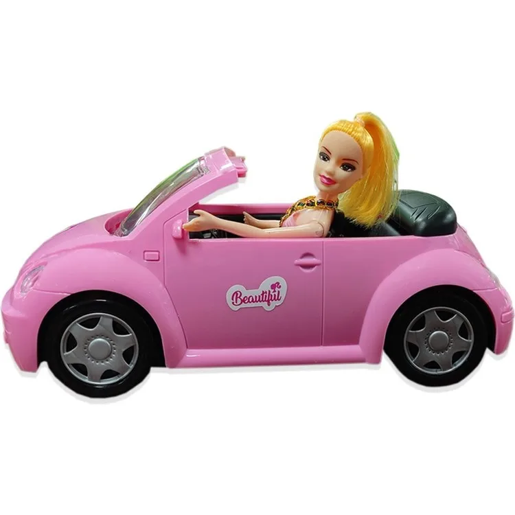 King Toys Милый розовый игрушечный автомобиль с куклой-манекеном 2в1 YB1979