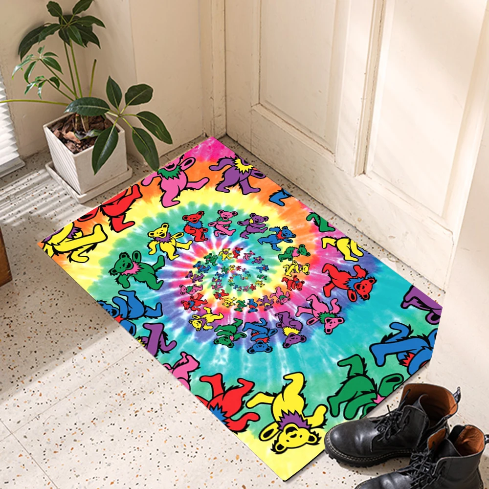 

Grateful Dead Bears Bathtub Floor Rug Shower Room Doormat Indoor Kitchen Hallway Pad Badroom Carpets